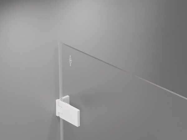 Mexen, Mexen Lunar-F skladacie ľavé sprchové dvere 60 cm, transparentné, biele - 836-060-000-20-00-L