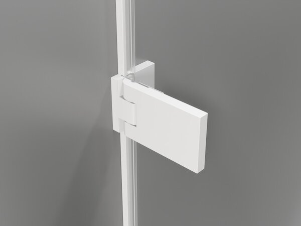 Mexen, Mexen Lunar-F skladacie ľavé sprchové dvere 60 cm, transparentné, biele - 836-060-000-20-00-L
