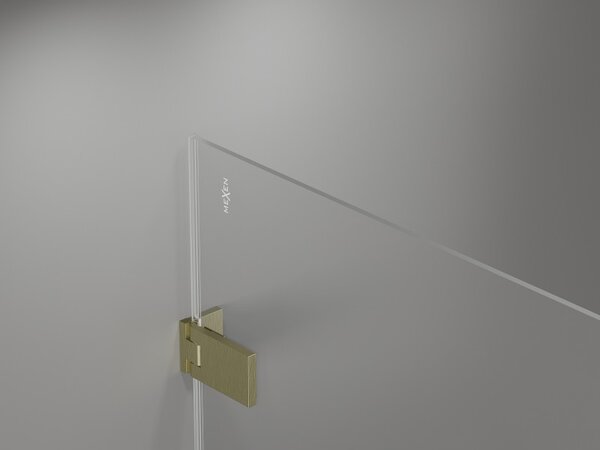 Mexen, Mexen Lunar-F skladacie ľavé sprchové dvere 65 cm, transparentné, brúsené zlaté - 836-065-000-55-00-L
