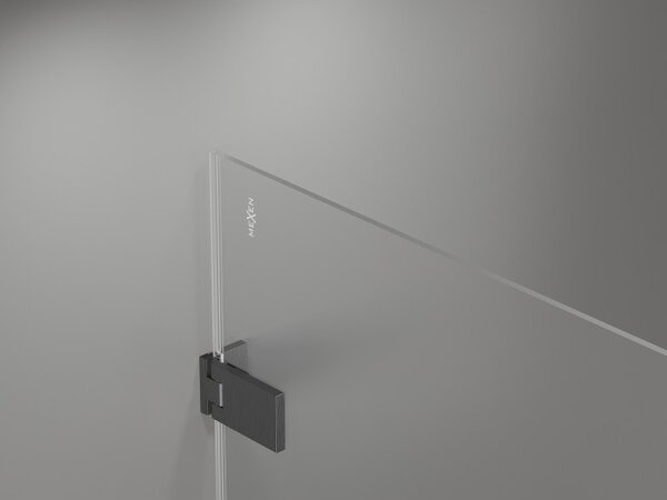Mexen, Mexen Lunar-F pravé sklápacie sprchové dvere 60 cm, priehľadné, pištoľovo šedé kartáčované - 836-060-000-66-00-P