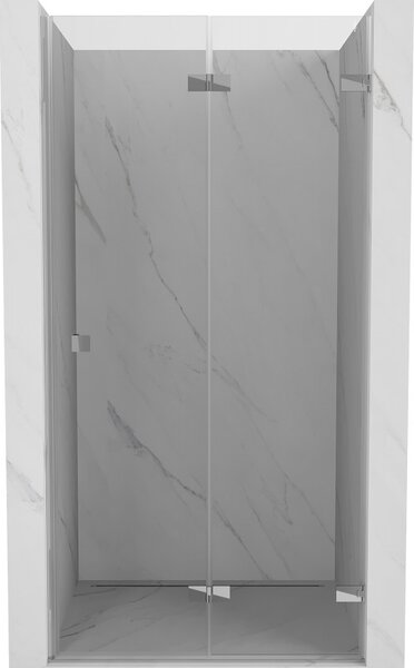 Mexen, Mexen Lunar-F pravé sklápacie sprchové dvere 60 cm, transparentné, chróm - 836-060-000-01-00-P