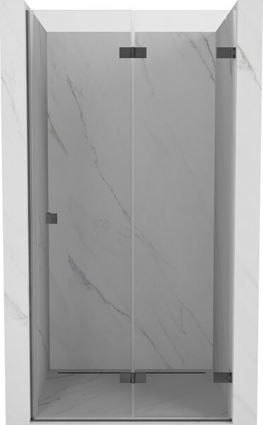 Mexen, Mexen Lunar-F pravé sklápacie sprchové dvere 60 cm, priehľadné, pištoľovo šedé kartáčované - 836-060-000-66-00-P