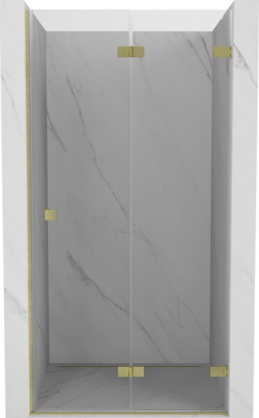Mexen, Mexen Lunar-F pravé sklápacie sprchové dvere 65 cm, transparentné, brúsené zlato - 836-065-000-55-00-P