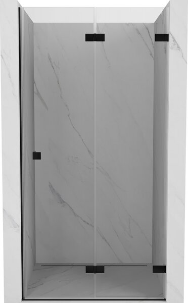 Mexen, Mexen Lunar-F pravé skladacie sprchové dvere 60 cm, priehľadné, čierne - 836-060-000-70-00-P