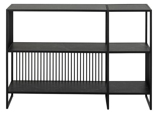 Čierna knižnica v dekore kameňa 120x83 cm Strington – Actona