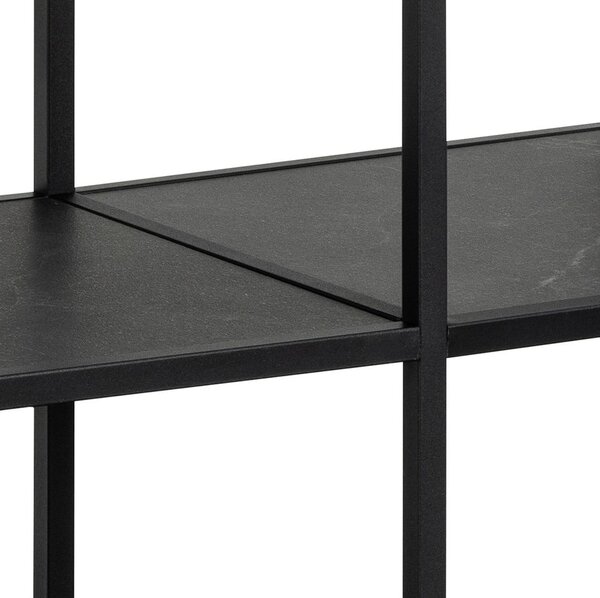 Čierna knižnica v dekore kameňa 120x83 cm Strington – Actona