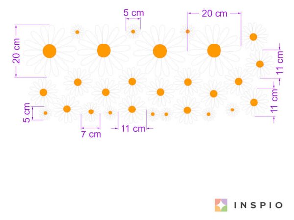 INSPIO-textilná prelepiteľná nálepka - Dievčenské nálepky na stenu - Sedmokrásky