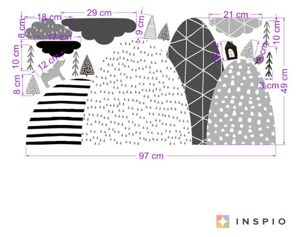INSPIO-textilná prelepiteľná nálepka - Samolepiace tapety na stenu Hory