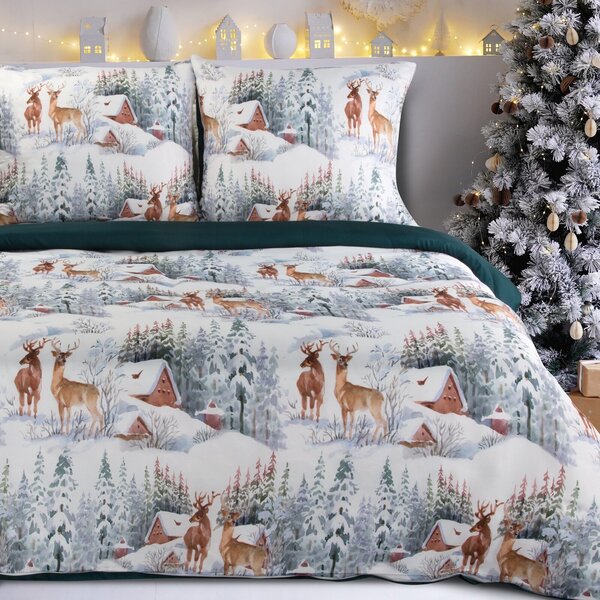 VIANOČNÉ OBLIEČKY Z MIKROVLÁKNA FAIRYLAND 200X220 CM, 2 KS 70X80 CM VZOROVANÉ