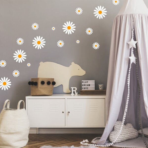 INSPIO-textilná prelepiteľná nálepka - Sedmokrásky - Nálepka na stenu