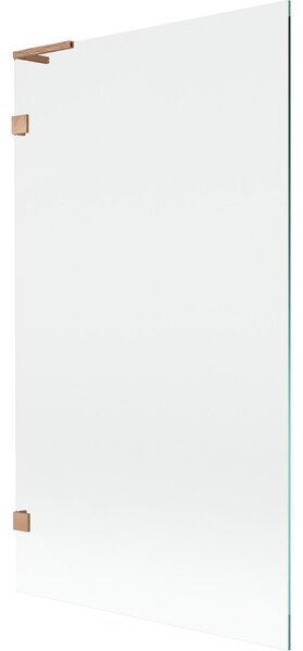 Mexen, Mexen Lunar L 1-krídlová vaňová zástena 100 x 150 cm, transparentná, brúsená meď - 897L-100-000-65-00