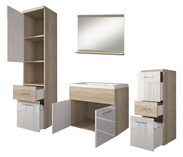 Mirjan24 Kúpeľnový nábytok Lumia, Farby: biela / biely lesk, Sifón: bez sifónu, Umývadlová batéria: nie 5902928120790