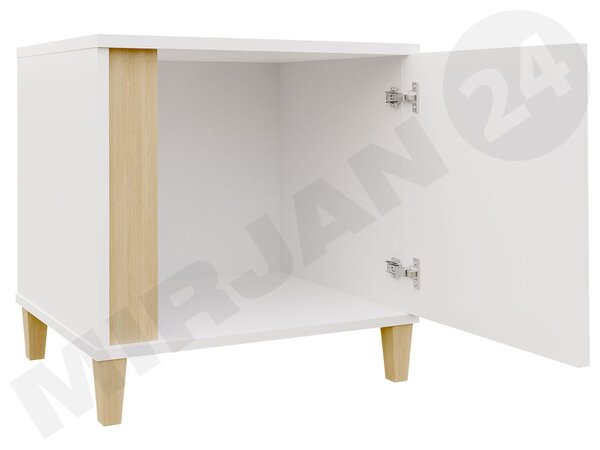 Mirjan24 Nočný stolík Anrok L AR13, Farby: biela / biely lesk 5902928392227