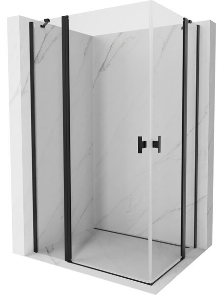 Mexen, Mexen Mist Duo výklopný sprchový kút 80 x 70 cm, priehľadný, čierny - 8A4-080-070-70-00