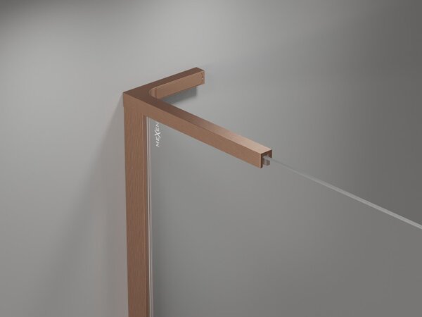 Mexen, Mexen Mist L Otočné sprchové dvere 90 cm, transparentné, brúsená meď - 8A4L-090-000-65-00