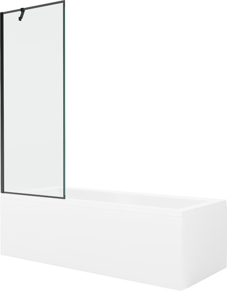 MEXEN - Cubik vaňa 150 x 70 cm s bočným panelom, vaňová zástena 70 cm, čierna - 550315070X9507007070