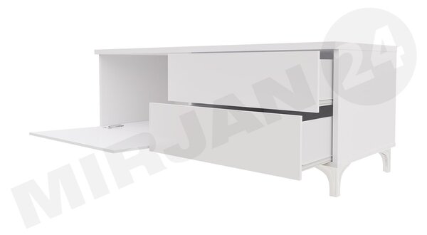 Mirjan24 TV stolík Cleo XI-W Double, Farby: biela / šedý lesk 5902928370577