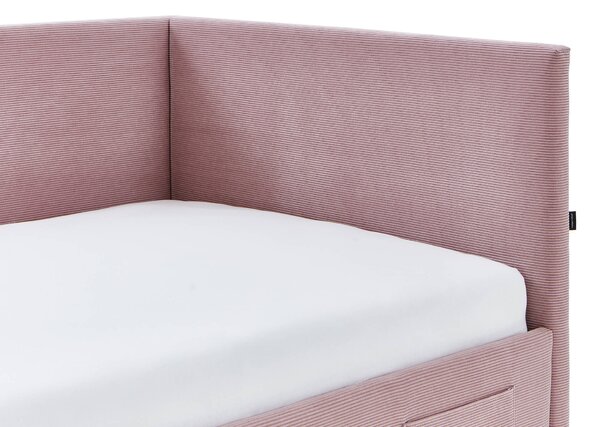 MUZZA Detská posteľ Loop 90 x 200 cm s úložným priestorom ružová
