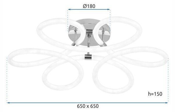 Toolight Toolight, LED moderné stropné svietidlo, 99W, 4000K, 5000lm, G023-C, biela-zlatá lesklá, OSW-06374