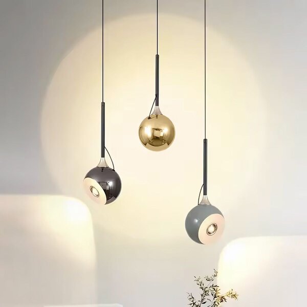Toolight Toolight, LED závesné svietidlo 7W, 490lm, G087-1CP, čierny chróm, OSW-09704