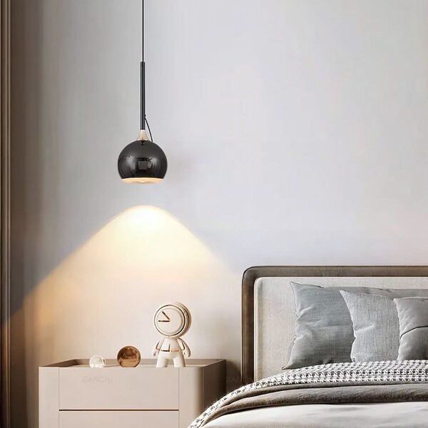 Toolight Toolight, LED závesné svietidlo 7W, 490lm, G087-1CP, čierny chróm, OSW-09704