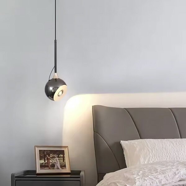 Toolight Toolight, LED závesné svietidlo 7W, 490lm, G087-1CP, čierny chróm, OSW-09704