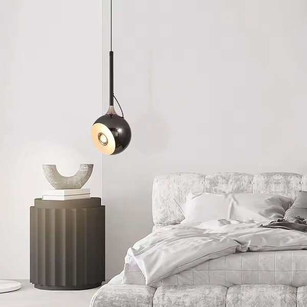 Toolight Toolight, LED závesné svietidlo 7W, 490lm, G087-1CP, čierny chróm, OSW-09704