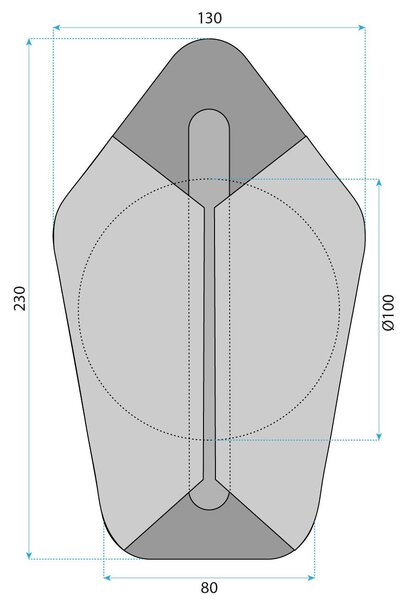 Toolight Toolight, LED nástenné svietidlo, 5W, 4000K, 500lm, G030-W, zlatá, OSW-00692