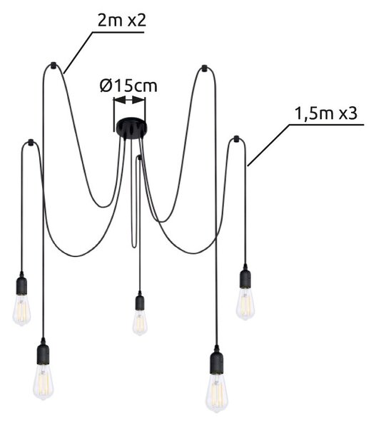 Globo A110-5 závesné stropné svietidlo Maracana 5x60W | E27