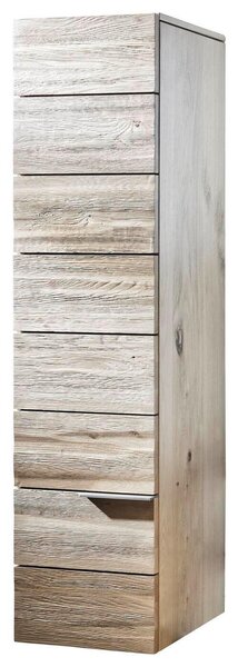 STREDNE VYSOKÁ SKRINKA, strieborná, farba duba, 32/128/35 cm Voglauer - Kúpeľňové skrinky