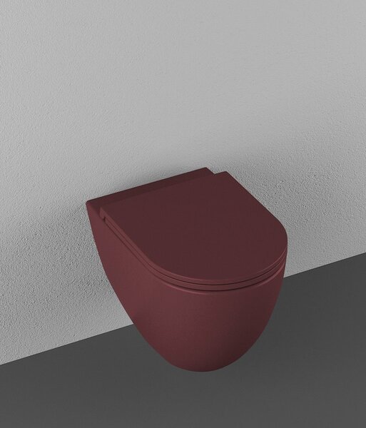 Isvea Isvea, INFINITY závesná WC misa, Rimless, 36,5x53cm, Matná maroon Red, 10NF02005-2R
