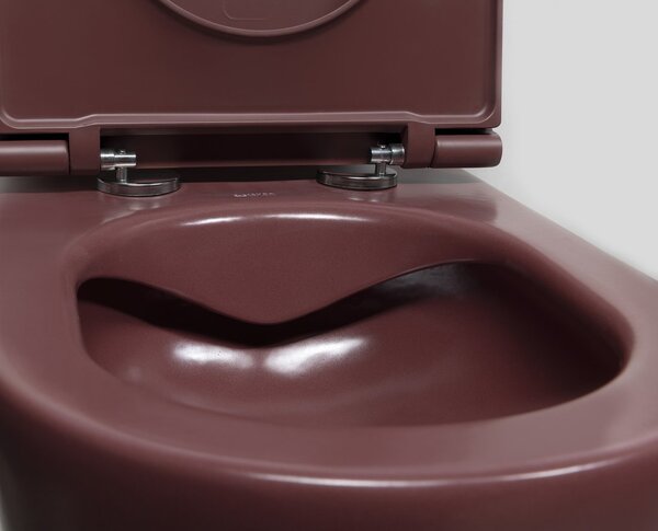 Isvea Isvea, INFINITY závesná WC misa, Rimless, 36,5x53cm, Matná maroon Red, 10NF02005-2R