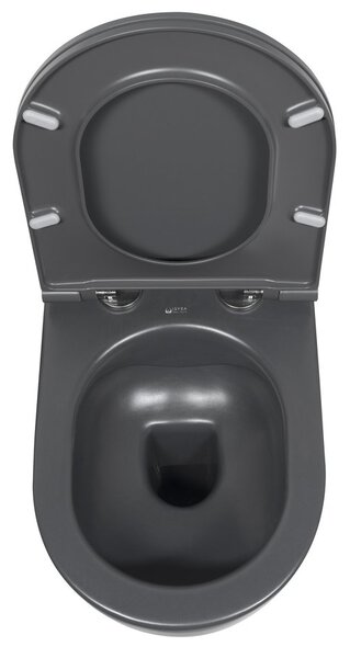 Isvea Isvea, INFINITY závesná WC misa, Rimless, 36,5x53cm, antracit, 10NF02005-2C
