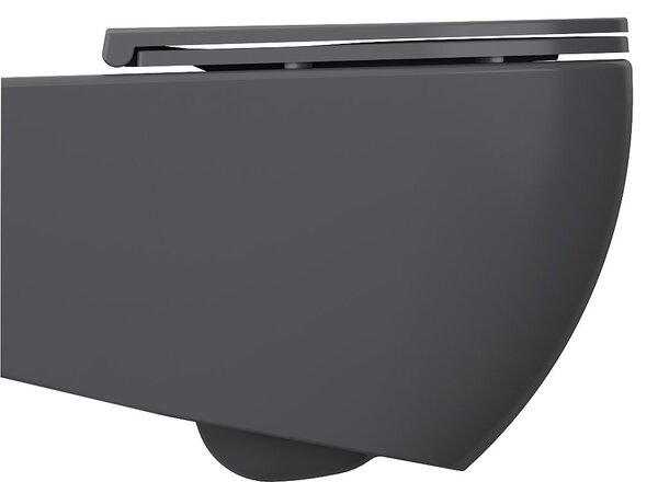 Isvea Isvea, INFINITY závesná WC misa, Rimless, 36,5x53cm, antracit, 10NF02005-2C