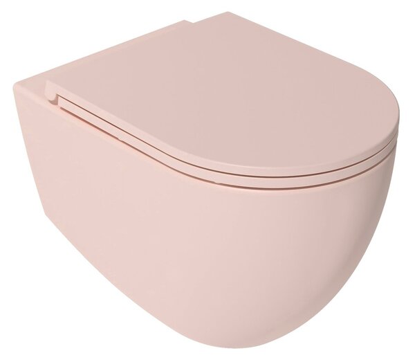 Isvea Isvea, INFINITY WC sedátko SLIM, Soft Close, Easy Take, ružová Salmon, 40KF0541I