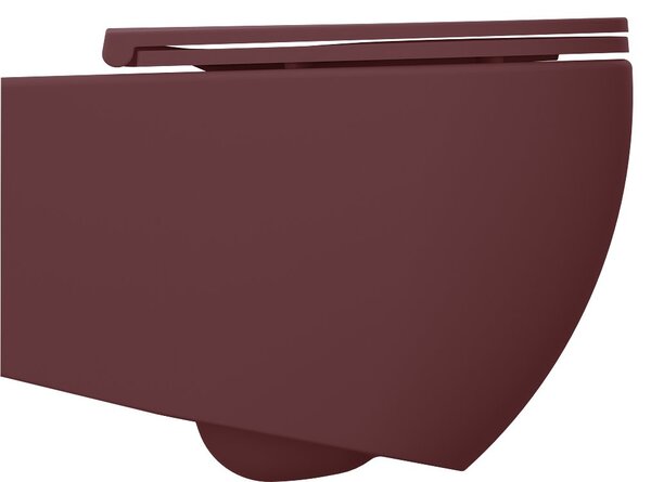Isvea Isvea, INFINITY závesná WC misa, Rimless, 36,5x53cm, Matná maroon Red, 10NF02005-2R