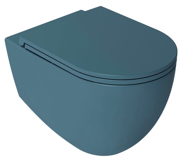 Isvea Isvea, INFINITY závesná WC misa, Rimless, 36,5x53cm, matná zelena Petrol, 10NF02005-2P