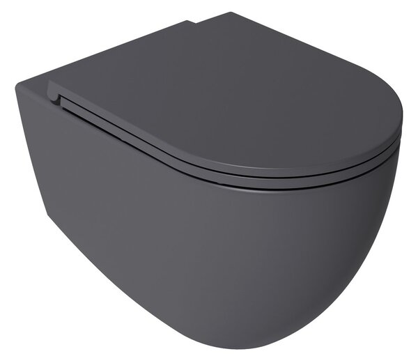 Isvea Isvea, INFINITY WC sedátko SLIM, Soft Close, Easy Take, antracit, 40KF0522I
