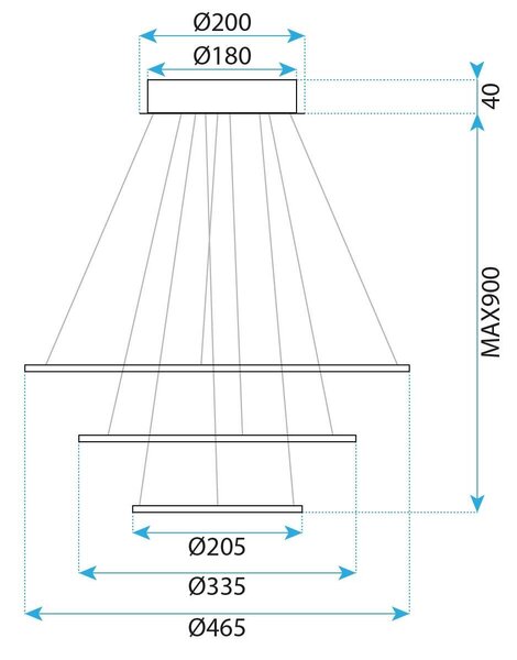 Toolight Toolight, LED stropné svietidlo 46cm, 100W, LED G041-3CP, zlatá matná, OSW-06308