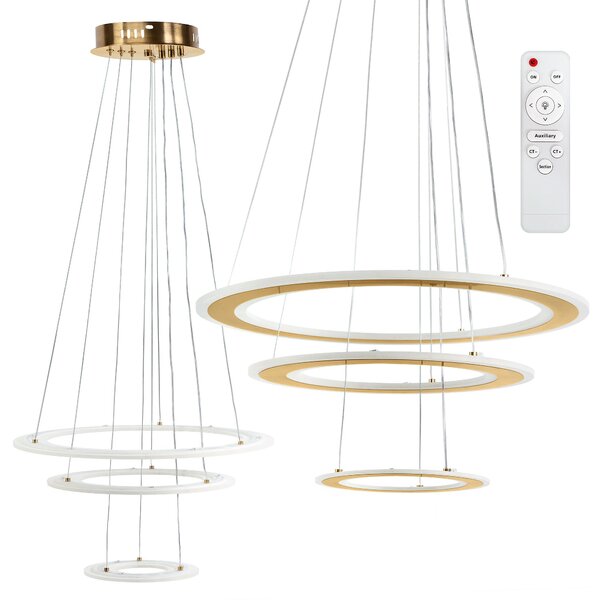 Toolight Toolight, LED stropné svietidlo 46cm, 100W, LED G041-3CP, zlatá matná, OSW-06308