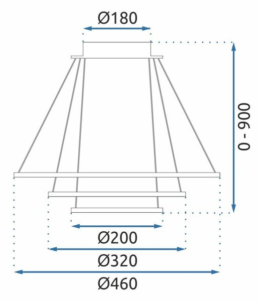 Toolight Toolight, LED stropné osvetlenie 46cm, G040-3CP, čierna, OSW-06307