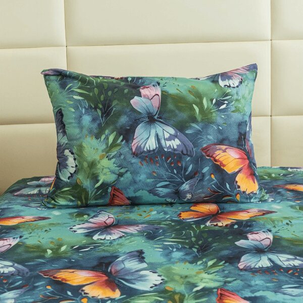 Plachta z mikrovlákna 140x240 cm a povlak na vankúš 50x70 cm COLORFUL BUTTERFLY, farebné