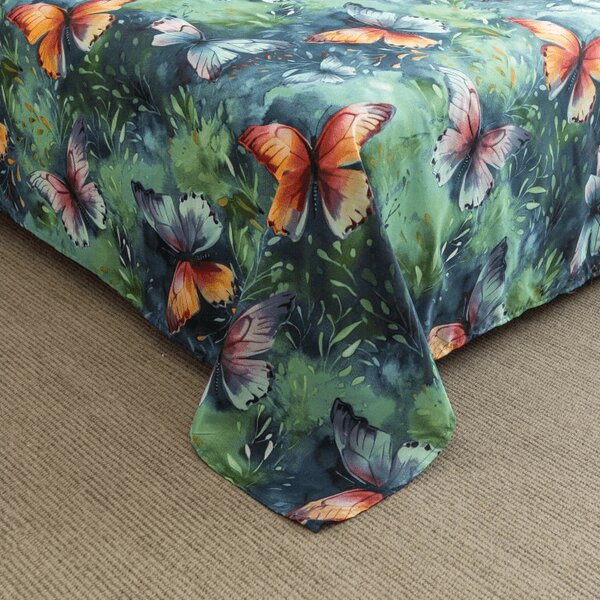 Plachta z mikrovlákna 140x240 cm a povlak na vankúš 50x70 cm COLORFUL BUTTERFLY, farebné