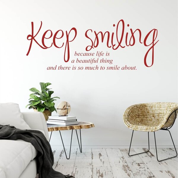 INSPIO-výroba darčekov a dekorácií - Nálepky na stenu - Keep smiling II