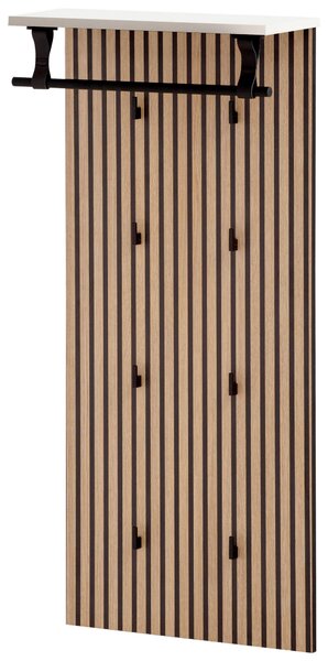 VEŠIAKOVÝ PANEL, čierna, farba duba, 50/110,6/20,9 cm MID.YOU - Vešiakové steny, Online Only