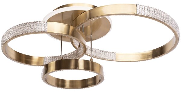 Toolight Toolight, LED stropné svietidlo 68x40cm, 42W, 4000K, 3000lm + diaľkové ovládanie, G004-C, zlatá matná, OSW-09745