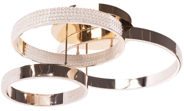 Toolight Toolight, LED kryštálové stropné svietidlo s diaľkovým ovládaním 42W, G003-C, zlatá lesklá, OSW-09744