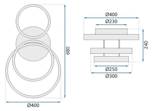 Toolight Toolight, LED kryštálové stropné svietidlo s diaľkovým ovládaním 42W, G003-C, zlatá lesklá, OSW-09744
