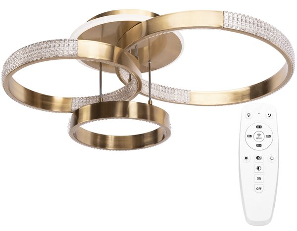 Toolight Toolight, LED stropné svietidlo 68x40cm, 42W, 4000K, 3000lm + diaľkové ovládanie, G004-C, zlatá matná, OSW-09745