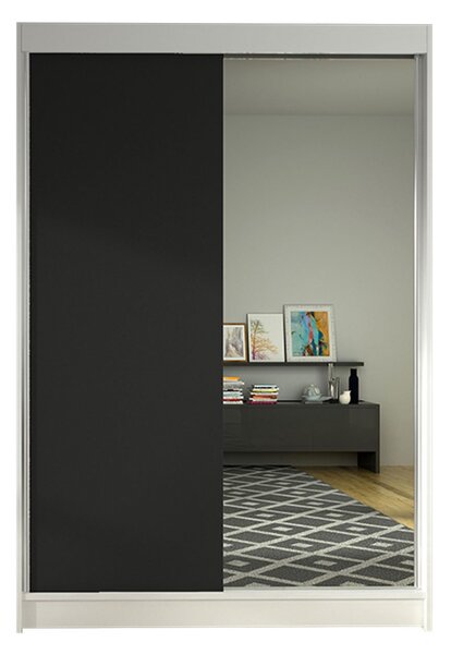 Mirjan24 Posuvná skriňa so zrkadlom Parys I, Farby: čierny / dub artisan, Osvetlenie: osvetlenie LED RGB - farebné 5903211121791